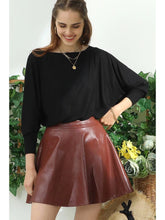 Load image into Gallery viewer, Faux Leather Circle Skirt