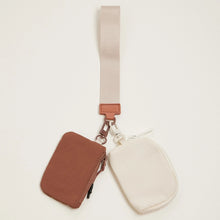 Load image into Gallery viewer, Dual Color Coin Purse Key Chain Wristlet