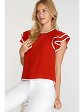 Load image into Gallery viewer, Game Day Ruffle Sleeve Top
