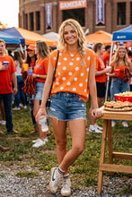 Load image into Gallery viewer, Gameday Polka Dot Sleeveless Top
