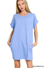 Load image into Gallery viewer, Premium Cotton T-shirts Dress With Pockets

