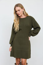Load image into Gallery viewer, Front Seam Long Sleeve Knit Sweater Mini Dress
