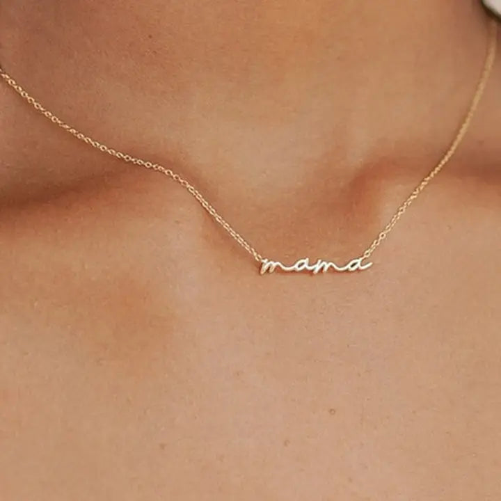 Mama Script Necklace