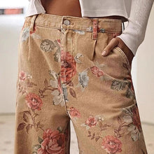 Load image into Gallery viewer, Boho Floral Printed Wide Leg Jeans
