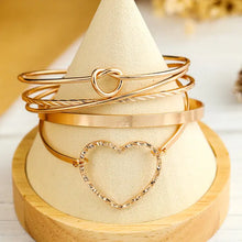 Load image into Gallery viewer, Heart Knot Open Cuff Bracelet Set
