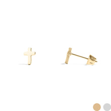 Load image into Gallery viewer, Steel Cross Stud Earrings
