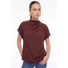 Load image into Gallery viewer, Mock Neck Satin Blouse
