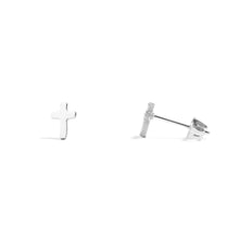 Load image into Gallery viewer, Steel Cross Stud Earrings
