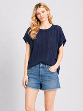 Load image into Gallery viewer, Gameday Check-Texture Relaxed Fit Knit Top
