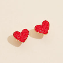 Load image into Gallery viewer, Heart Druzy Stone Stud Earrings
