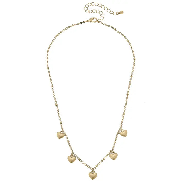 Mason Heart Charm Station Necklace