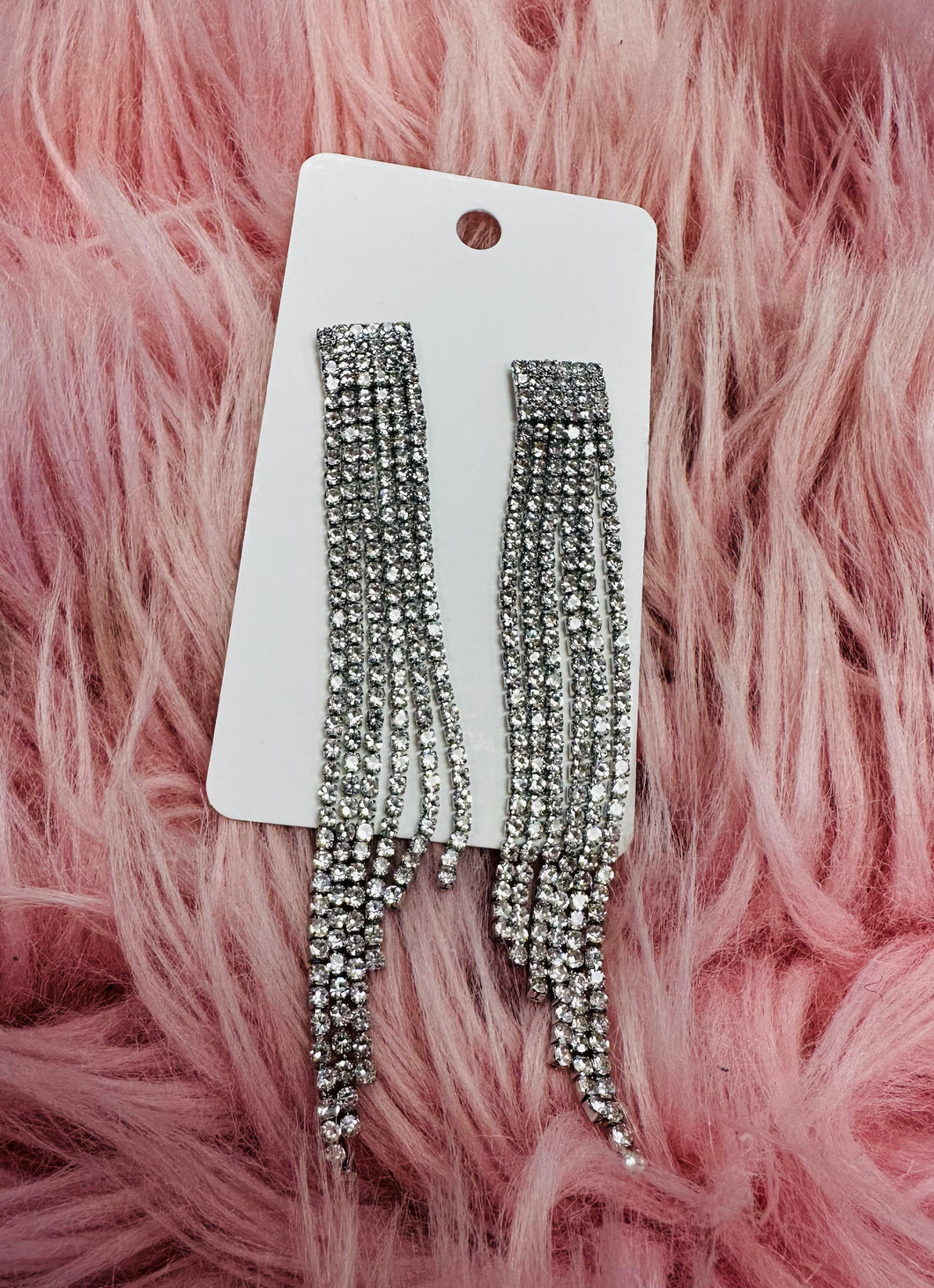 Rhinestone Fringe Earrings