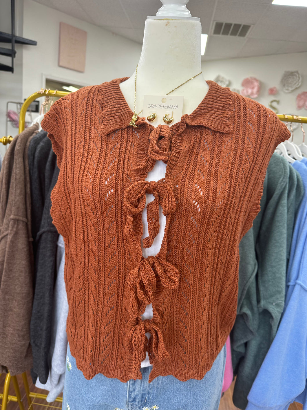 Crochet Brown Vest