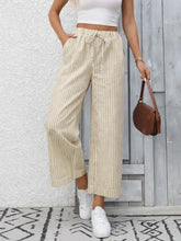 Load image into Gallery viewer, Striped Wide Leg Pants Women Drawstring
