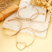 Load image into Gallery viewer, Heart Knot Open Cuff Bracelet Set
