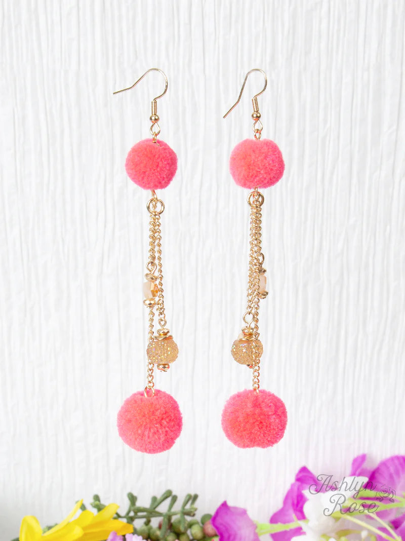 DOUBLE THE POM EARRINGS
