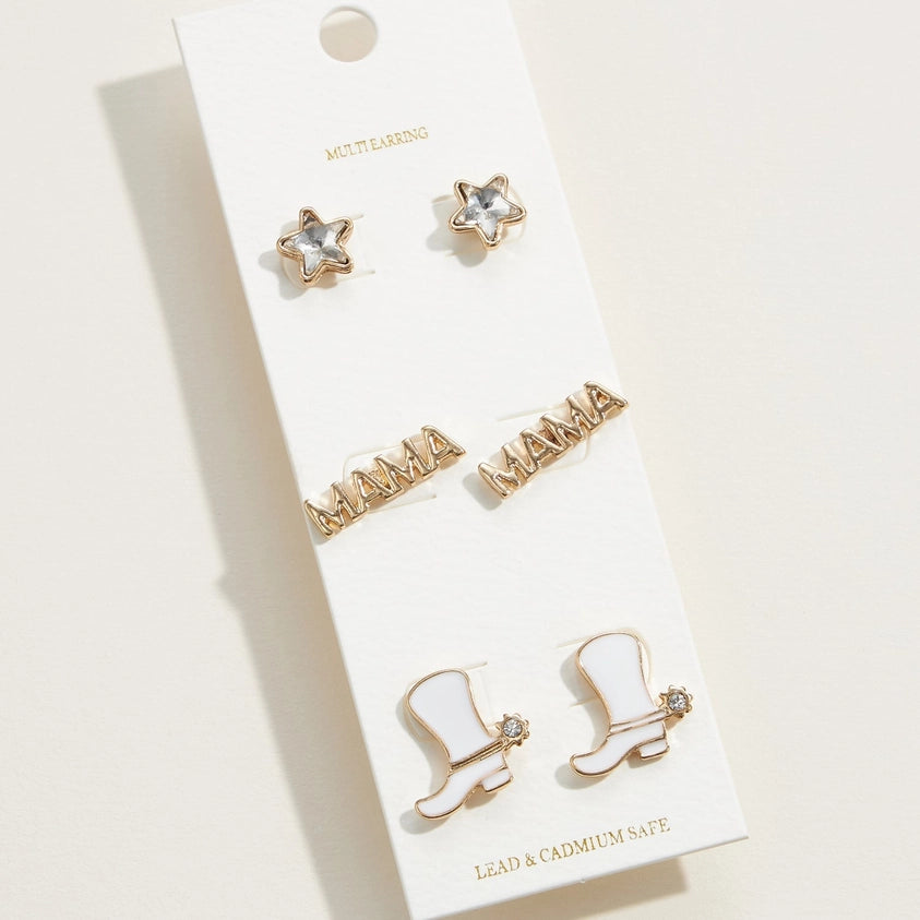 Western Boots and Mama Earrings
