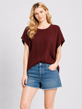 Load image into Gallery viewer, Gameday Check-Texture Relaxed Fit Knit Top
