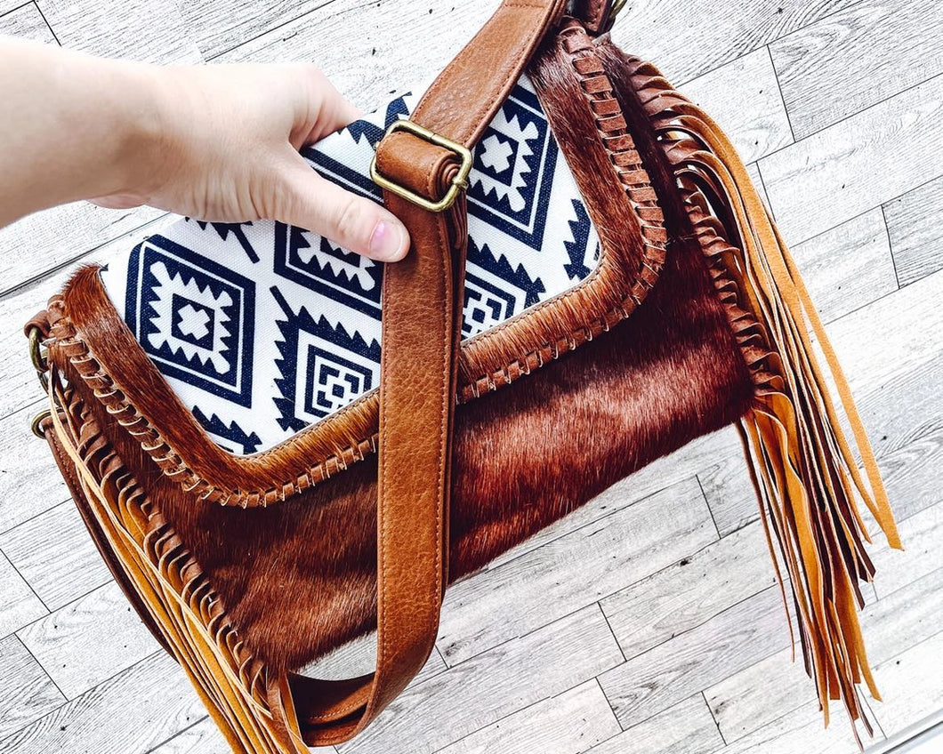 Cowhide Purse with Fringe