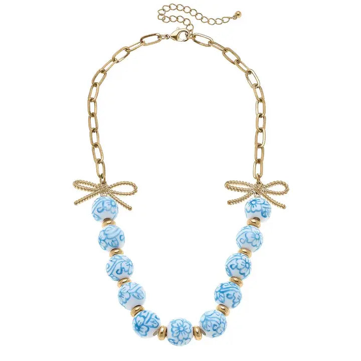 Eloise Porcelain Beaded Chain Link Necklace