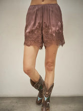 Load image into Gallery viewer, Satin Lace Trim  Shorts
