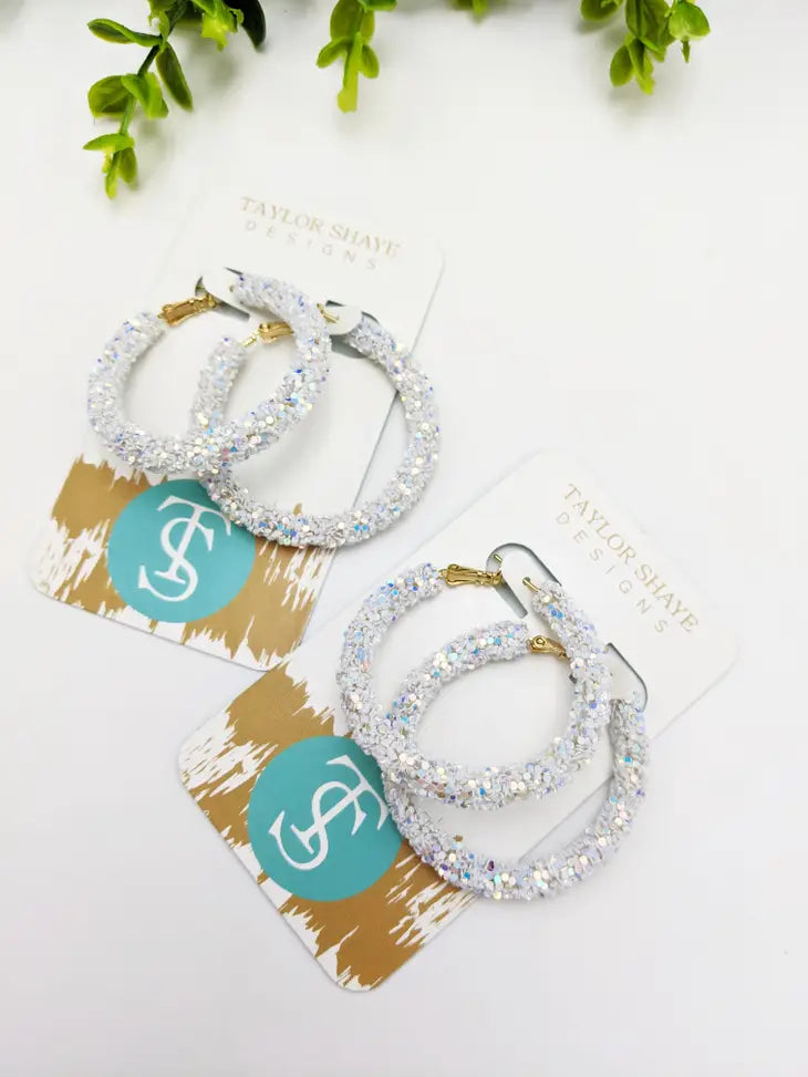 Glitter Hinge Hoops